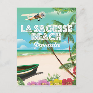 Grenada La Sagesse Travel Poster Postkarte