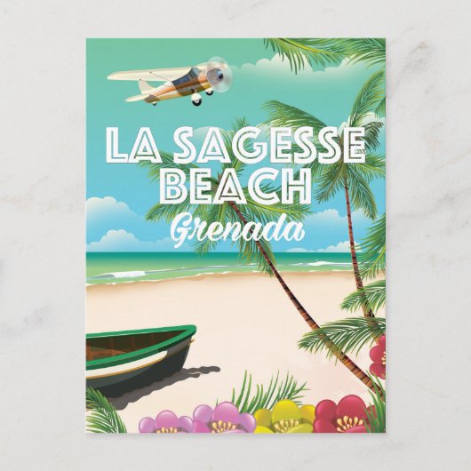 Grenada La Sagesse Travel Poster Postkarte (Vorderseite)