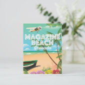 Grenada Magazine Beach Travel Poster Postkarte (Stehend Vorderseite)