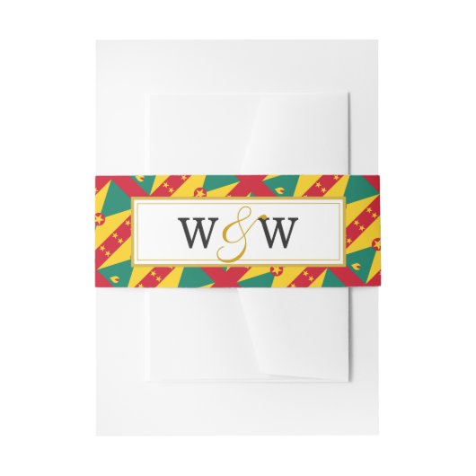GRENADA Monogram Wedding Celebration Einladungsbanderole (Vorderseite Beispiel)