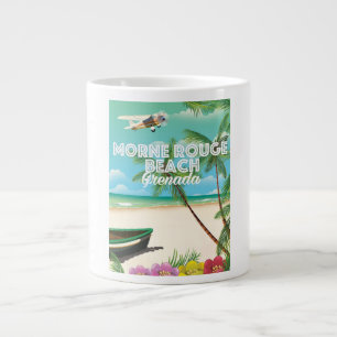 Grenada Morne Rouge Beach Travel Poster Jumbo-Tasse