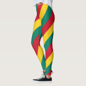 Grenada National Flag Colors Diagonal gestreift Leggings (Links)