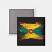 Grenada-Pinselstrich, nationale Flagge Magnet (Vorderseite/Rückseite)