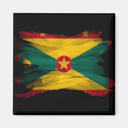 Grenada-Pinselstrich, nationale Flagge Magnet (Vorne)