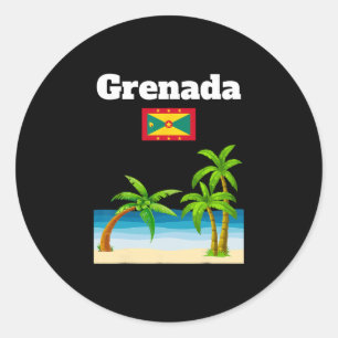 Grenada Reise Souvenir Grenadische Flagge Urlaub Runder Aufkleber