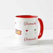 Grenada Roots Pattern Tasse | Karibische Flagge (VorderseiteRechts)