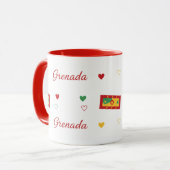 Grenada Roots Pattern Tasse | Karibische Flagge (Vorderseite Links)