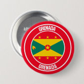 Grenada Round Emblem Button (Vorne & Hinten)