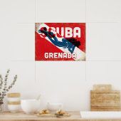 Grenada Scuba Diver - Blue Retro Poster (Küche)