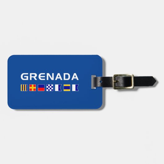 Grenada Seefahrerflaggen dunkle Farbe Gepäckanhänger (Vorderseite horizontal)