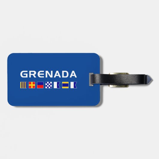 Grenada Seefahrerflaggen dunkle Farbe Gepäckanhänger (Rückseite horizontal)
