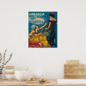 Grenada, Spanien, zwei Mädchen, Vintage-Reiseplaka Poster (Küche)
