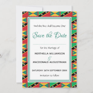 GRENADA ST KITTS Dual Patriotic Custom Scripting Save The Date