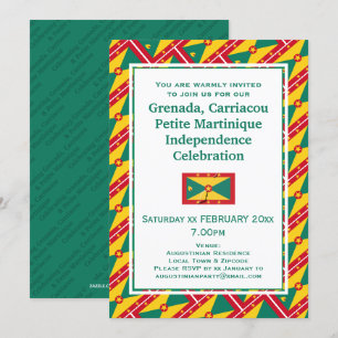GRENADA UNABHÄNGIGKEIT FEIERSCHAFT Grenadische Fla Einladung