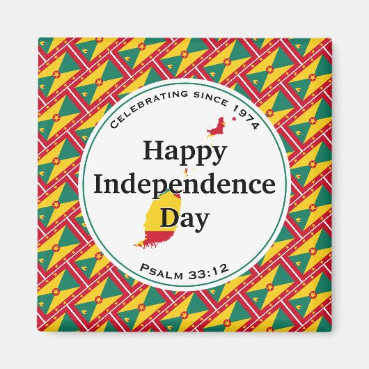 GRENADA UNABHÄNGIGKEIT Grenadische Flaggenschrift Magnet (Vorne)