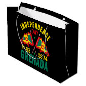Grenada Unabhängigkeitstag Große Geschenktüte (Rückseite Schrägansicht)