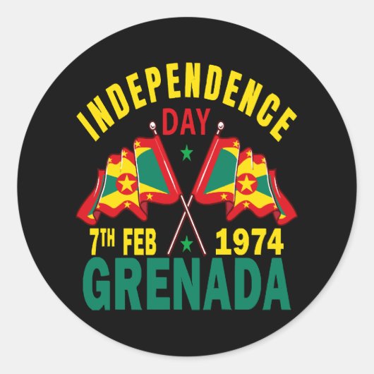 Grenada Unabhängigkeitstag Runder Aufkleber (Vorderseite)