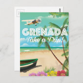 Grenada Vintag Vacation Travel Poster Postkarte (Vorne/Hinten)