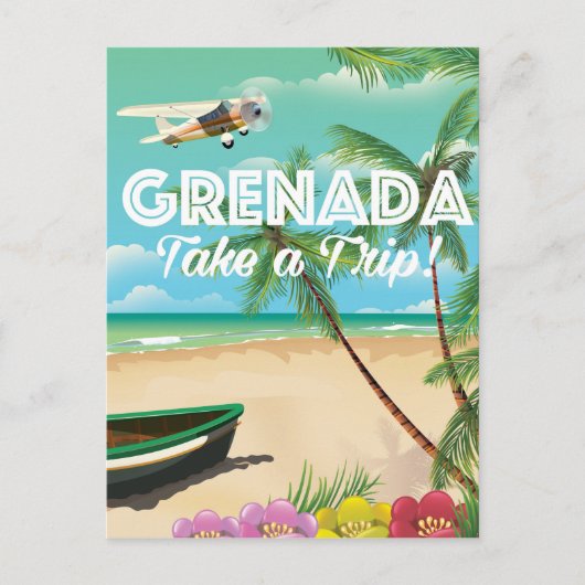 Grenada Vintag Vacation Travel Poster Postkarte (Vorderseite)