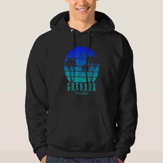 Grenada Vintage Surfer Caribbean Grenadian Hoodie (Vorderseite)