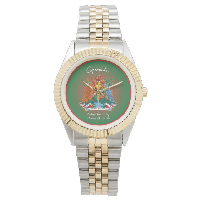 Grenada-Wappen Armbanduhr (Vorderseite)