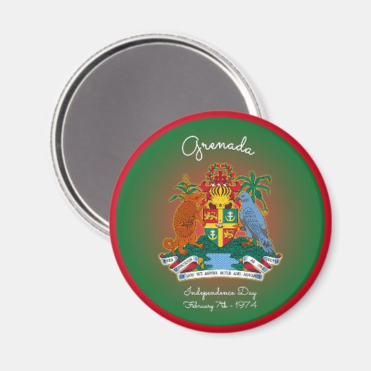 Grenada-Wappen Magnet (Vorderseite/Rückseite)