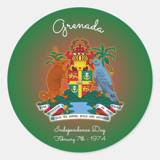 Grenada-Wappen Runder Aufkleber (Vorderseite)