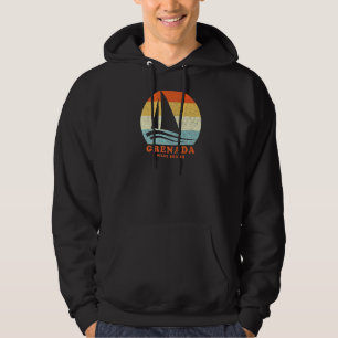 Grenada West Indies Vintag Sailboat Vacat Hoodie