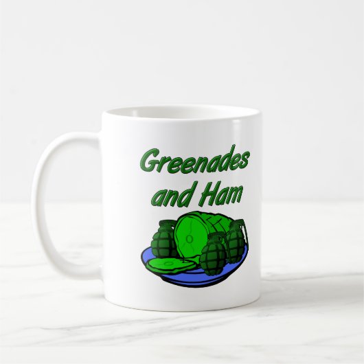 Grenades und Ham Funny Mug Kaffeetasse (Links)