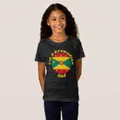 Grenadian Girl | Farbenfrohe Grenada-Flaggentypogr T-Shirt (Vorne ganz)
