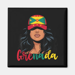 Grenadian Girl Grenada Flag Proud Grenadian Frauen Magnet