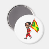 Grenadian Girl Magnet (Vorderseite/Rückseite)