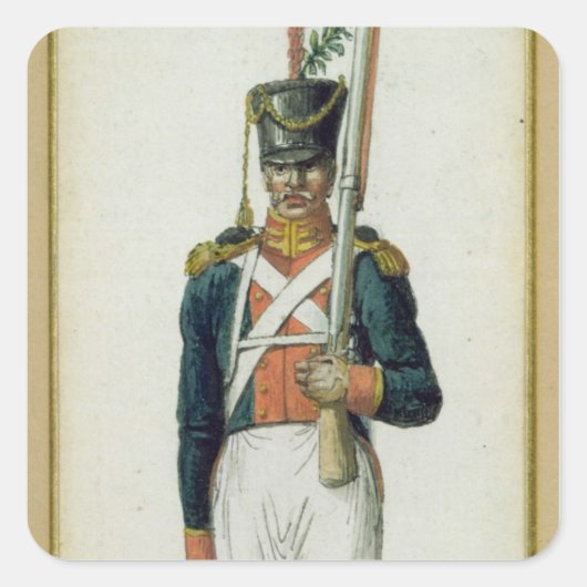 Grenadier der Garde von Alexander I Quadratischer Aufkleber (Vorderseite)