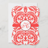 Grenadine Snapdragon Coral Damask Wedding Einladung (Rückseite)