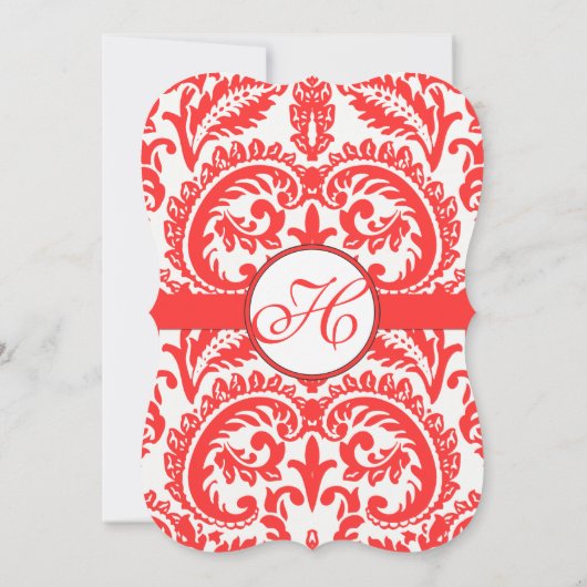 Grenadine Snapdragon Coral Damask Wedding Einladung (Rückseite)