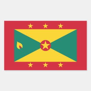 Grenadische Flagge, Flagge Grenadas Rechteckiger Aufkleber