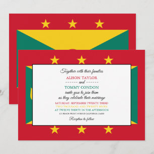 Grenadische Flagge, Flagge von Grenada Hochzeit Einladung