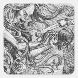 Grendelmutter in Beowulf Quadratischer Aufkleber