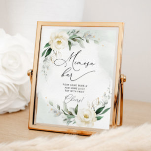 Greneery Laub Gold floral Mimosa Bar Poster