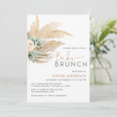Grennery Boho Pampas Grass Baby Brunch Babydusche Einladung (Stehend Vorderseite)