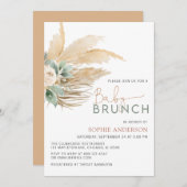 Grennery Boho Pampas Grass Baby Brunch Babydusche Einladung (Vorne/Hinten)