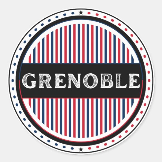 Grenoble City Pride Emblem – French Identity Runder Aufkleber (Vorderseite)