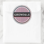 Grenoble City Pride Emblem – French Identity Runder Aufkleber (Tasche)