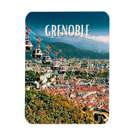 Grenoble Foto Vintage Magnet (Vertikal)