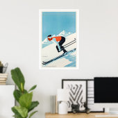 Grenoble France Vintage Ski Poster (Heimbüro)