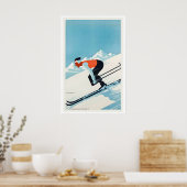 Grenoble France Vintage Ski Poster (Küche)