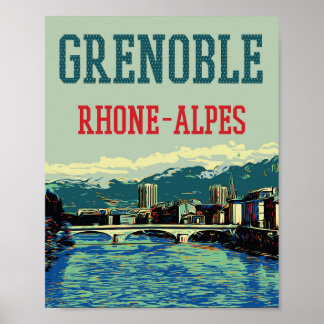 Grenoble Frankreich Aussicht auf die Rhone Poster