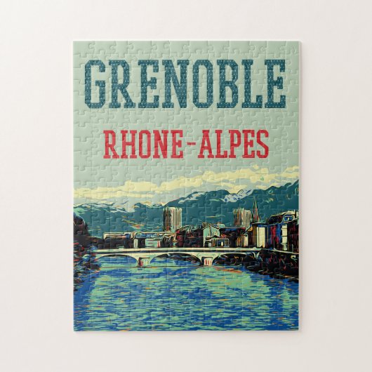 Grenoble Frankreich Aussicht auf die Rhone Puzzle (Vertikal)