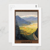 Grenoble Frankreich Eisenbahn Vintage Posters Postkarte (Vorne/Hinten)
