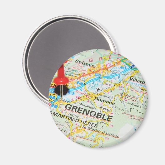 Grenoble, Frankreich Magnet (Vorderseite/Rückseite)